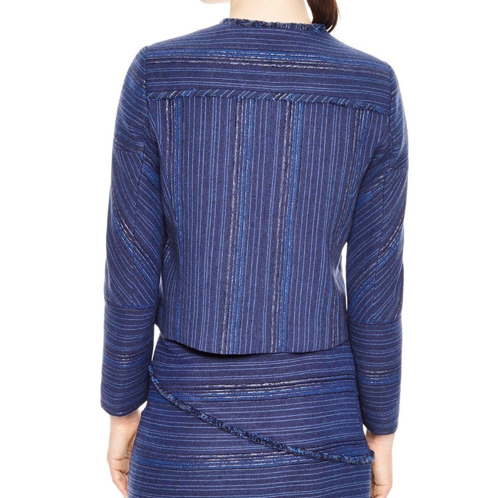 NWT Sandro Paris Blue Blucy Woven Workwear Casual Business Tweed Blazer Jacket - Picture 3 of 12